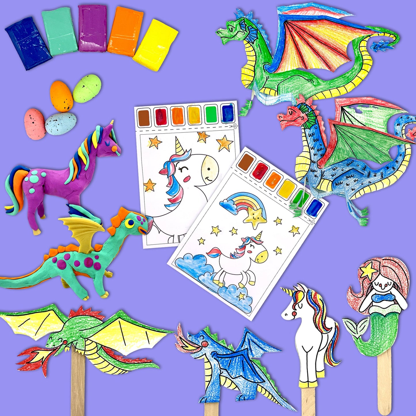 Mythical Creatures Craft Kit – Magical Arts & Crafts for Kids (Ages 3-9)