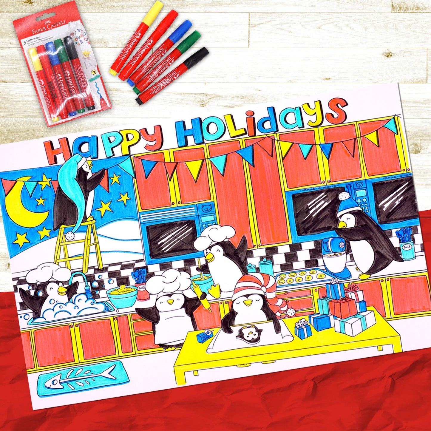 Kid's Holiday Craft Kit: Penguin's Great Baking Challenge (Ages 3-9)