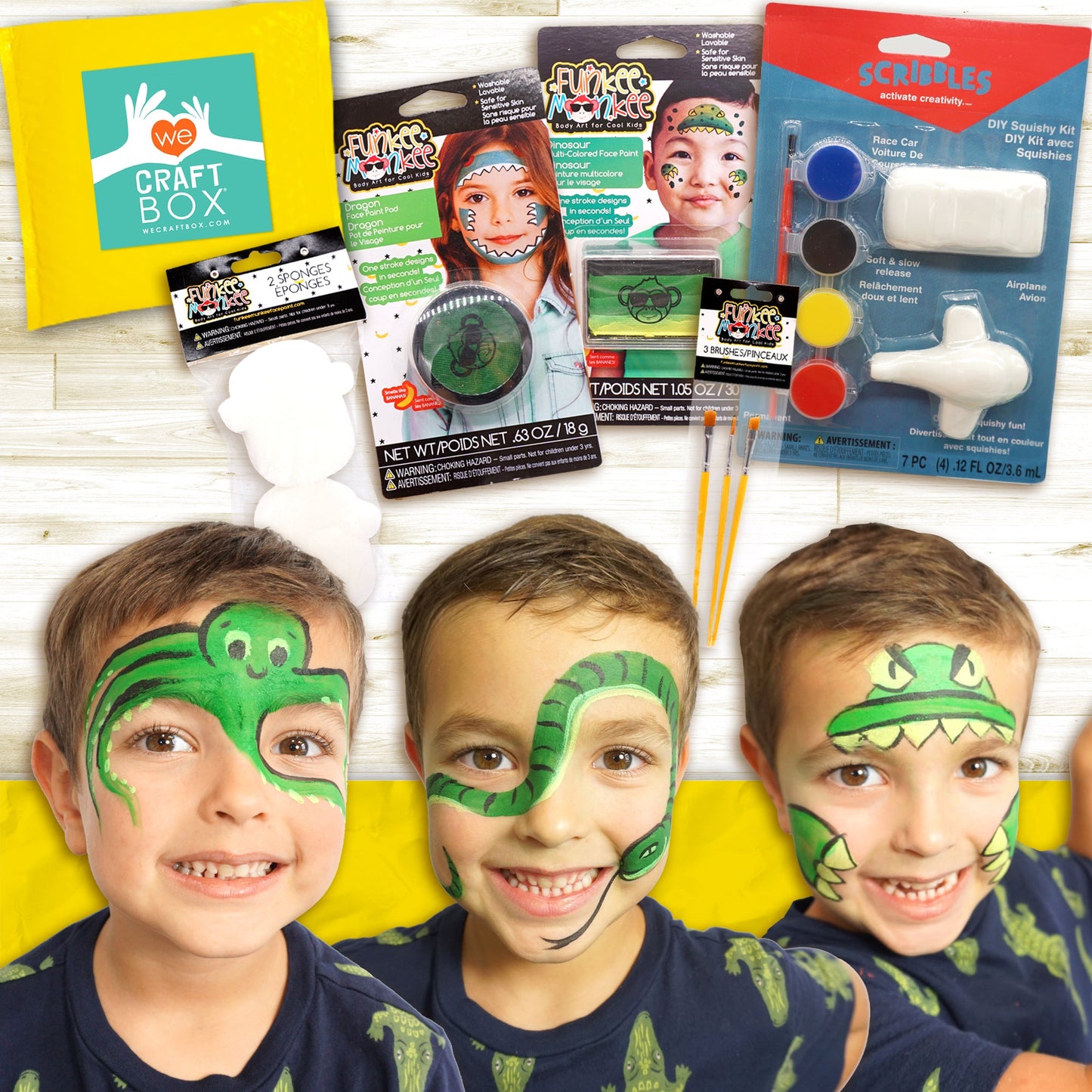 Kids Dinosaur Face Painting Kit (Ages 3-9)